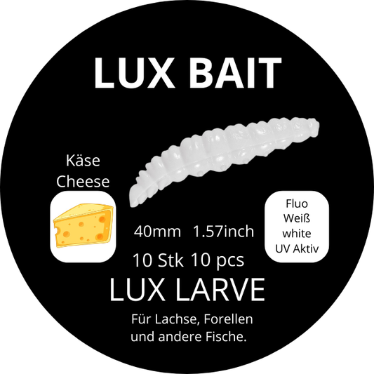 Lux Larve 40 mm – UV-Köder für Forelle & Lachs | Lux Bait