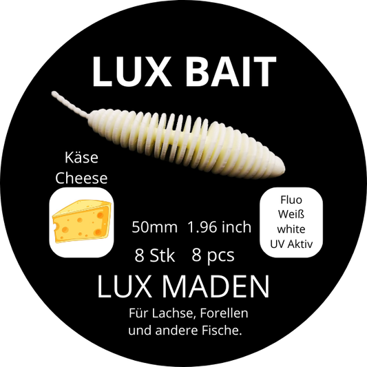 LUX MAGGOTS от Lux Bait – плавающая, ароматизированная силиконовая приманка из мягкого пластизоля. Реалистичная форма личинки, УФ-активная – идеально подходит для ловли форели и лосося.