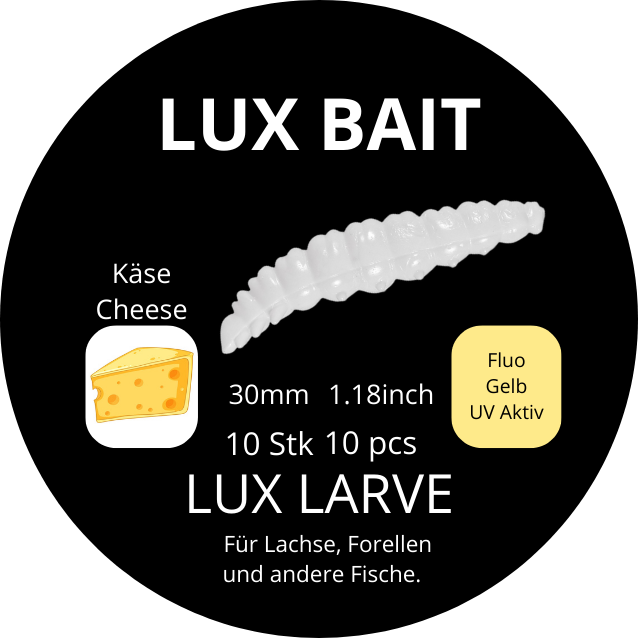 Lux Larve 30 mm – UV-Köder für Forelle & Lachs | Lux Bait