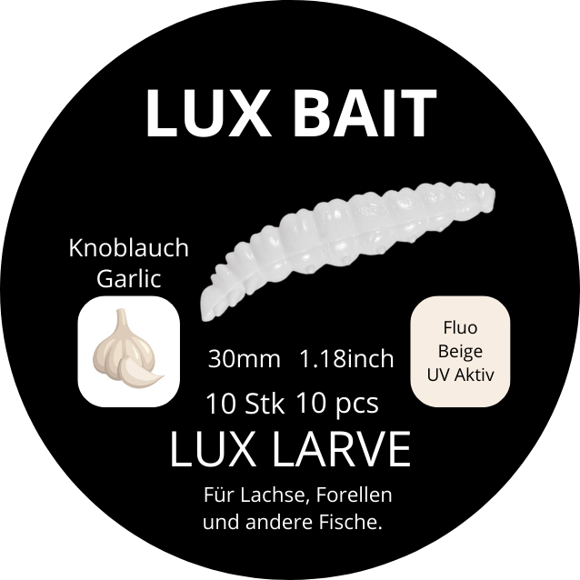 Lux Larve 30 mm – UV-Köder für Forelle & Lachs | Lux Bait