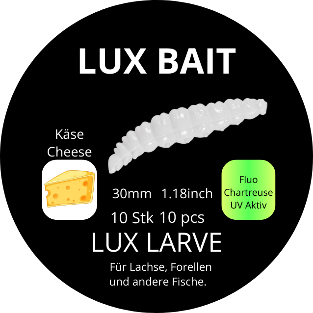 Lux Larve 30 mm – UV-Köder für Forelle & Lachs | Lux Bait