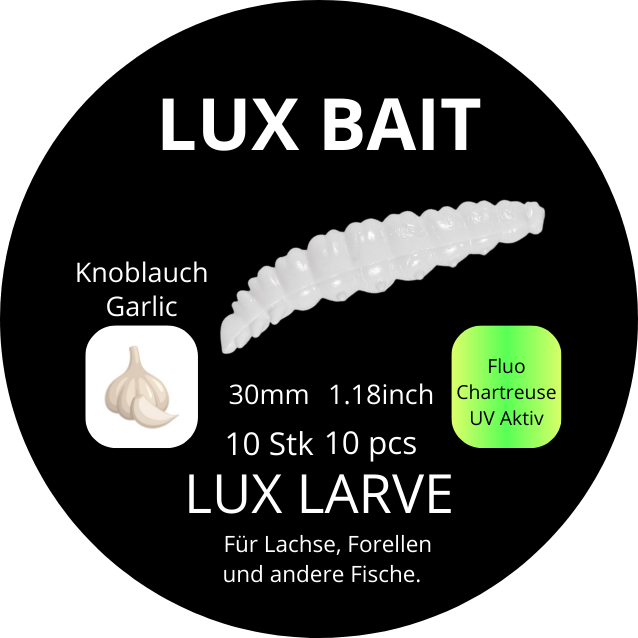 Lux Larve 30 mm – UV-Köder für Forelle & Lachs | Lux Bait