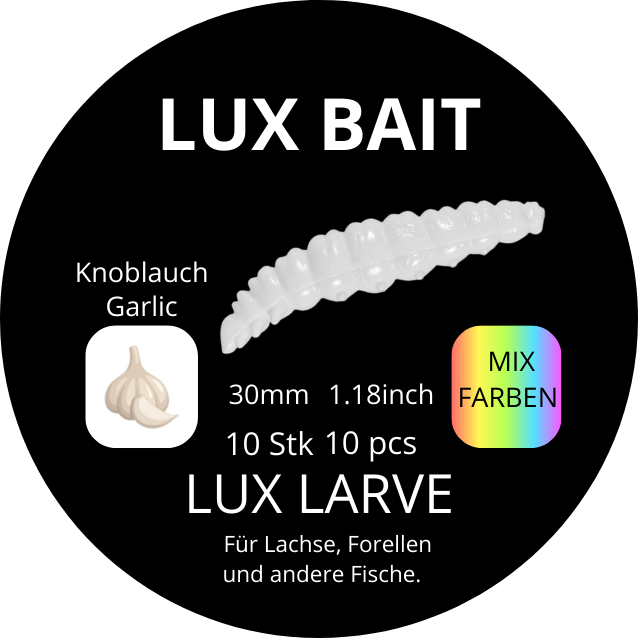 Lux Larve 30 mm – UV-Köder für Forelle & Lachs | Lux Bait