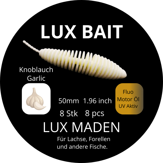 Lux Maden 50 mm – UV Softbait für Forelle & Lachs | Lux Bait