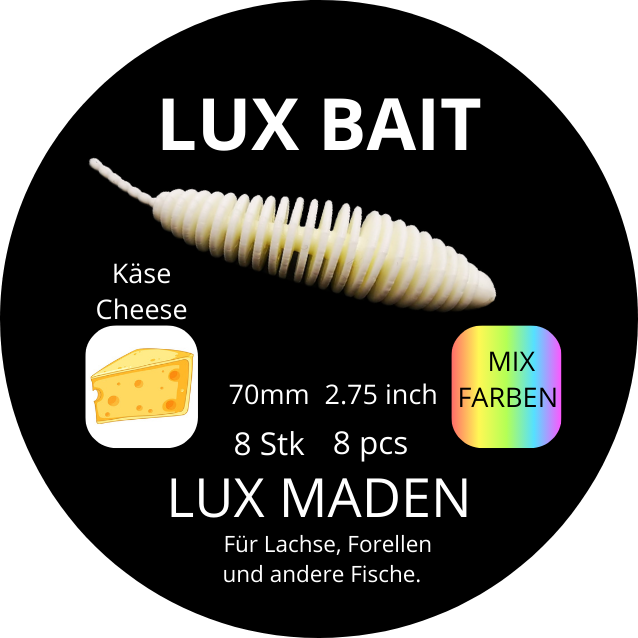 Lux Maden 70 mm – UV Softbait für Forelle & Lachs | Lux Bait