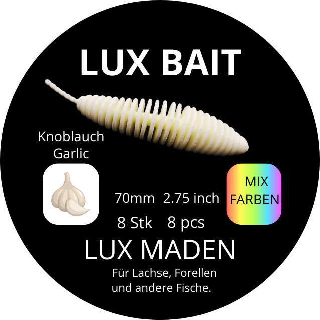 Lux Maden 70 mm – UV Softbait für Forelle & Lachs | Lux Bait