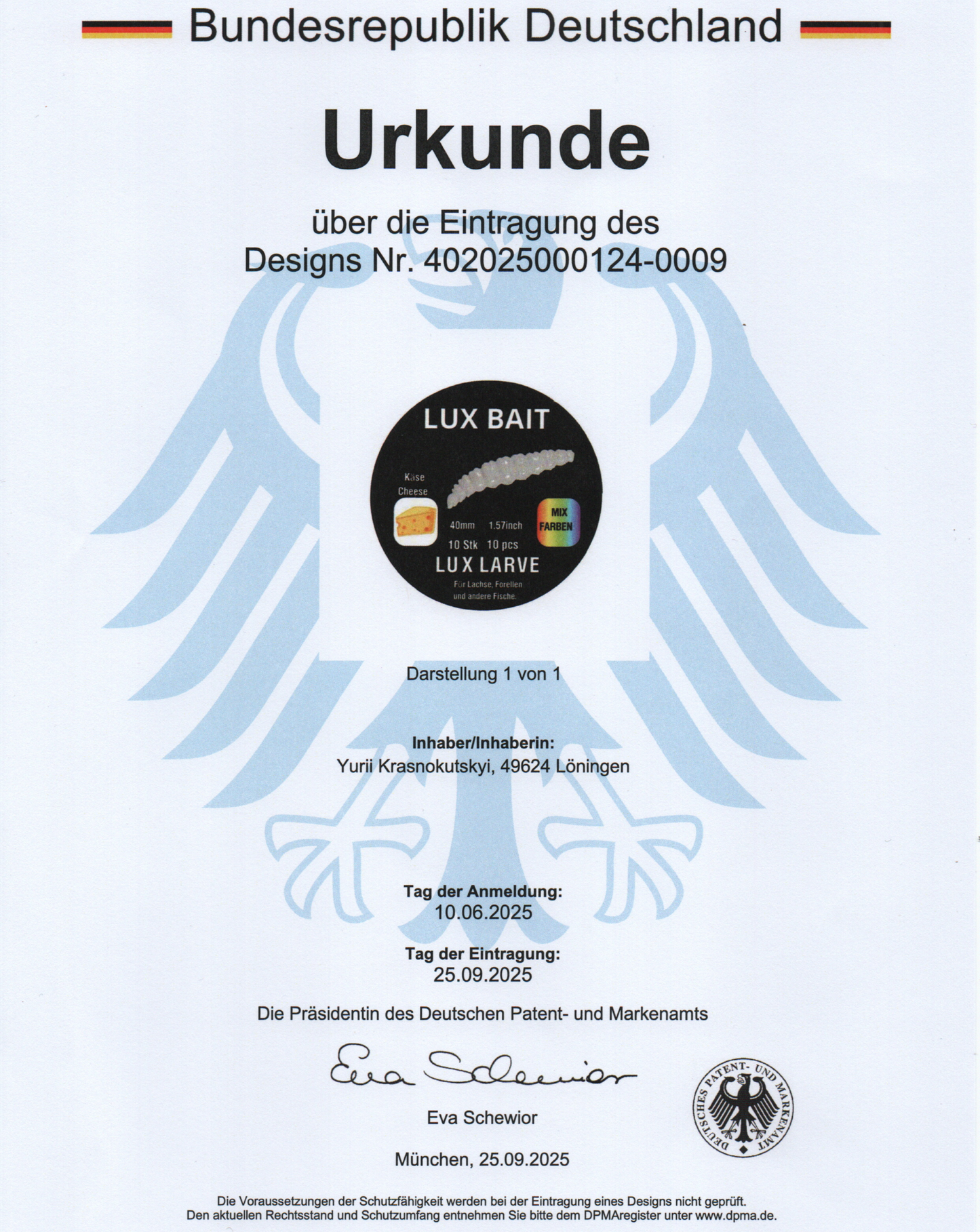 Lux Larve 40 mm – UV-Köder für Forelle & Lachs | Lux Bait