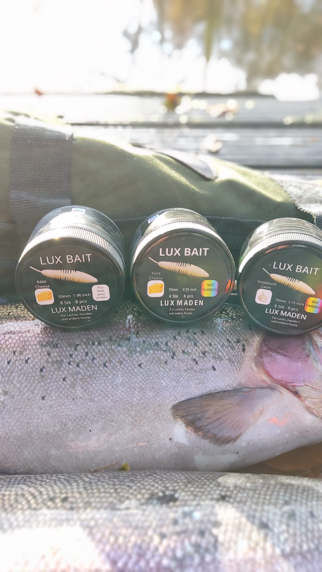 Lux Maden 70 mm – UV Softbait für Forelle & Lachs | Lux Bait