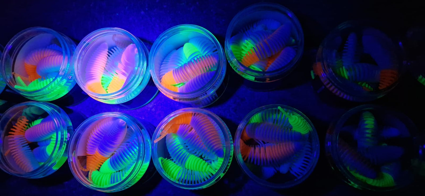 Lux Maden 50 mm – UV Softbait für Forelle & Lachs | Lux Bait