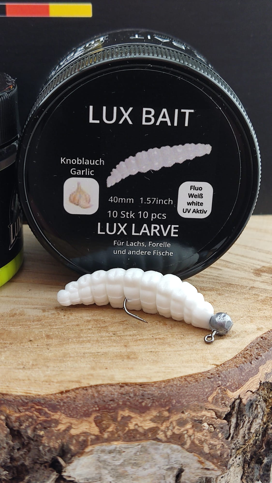 Lux Larve 40 mm – UV-Köder für Forelle & Lachs | Lux Bait