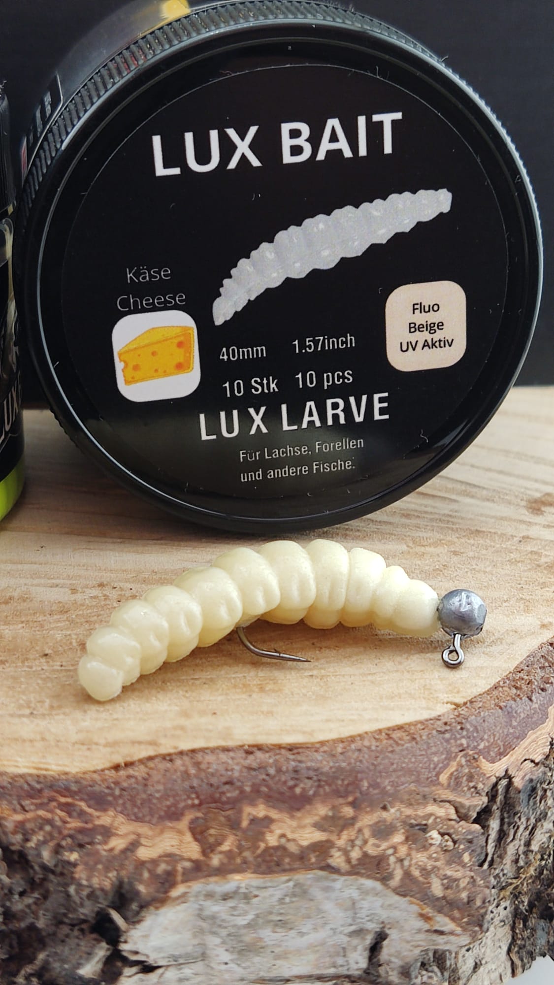Lux Larve 40 mm – UV-Köder für Forelle & Lachs | Lux Bait