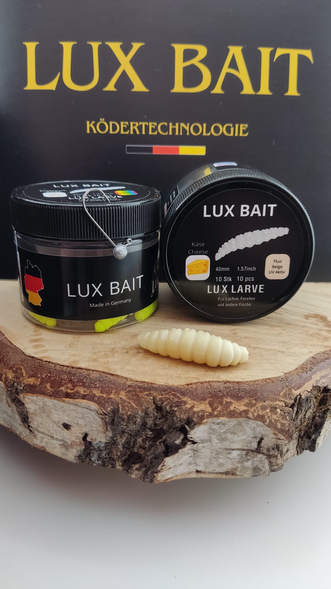 Lux Larve 40 mm – UV-Köder für Forelle & Lachs | Lux Bait