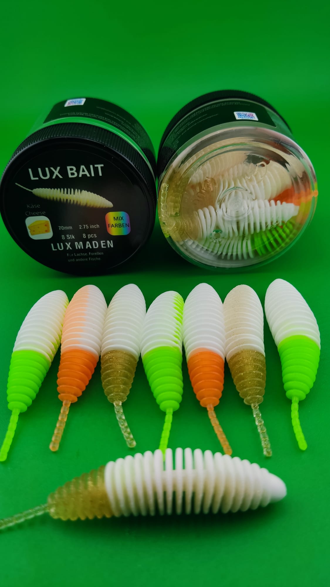 Lux Maden 50 mm – UV Softbait für Forelle & Lachs | Lux Bait