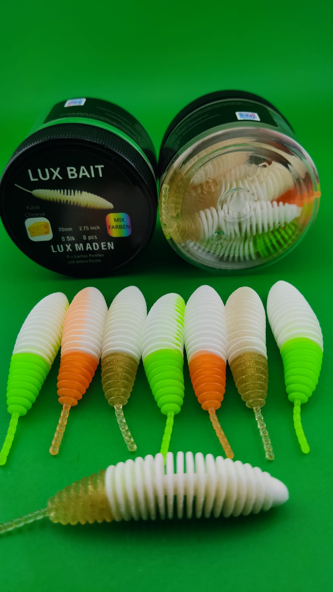 Lux Maden 70 mm – UV Softbait für Forelle & Lachs | Lux Bait