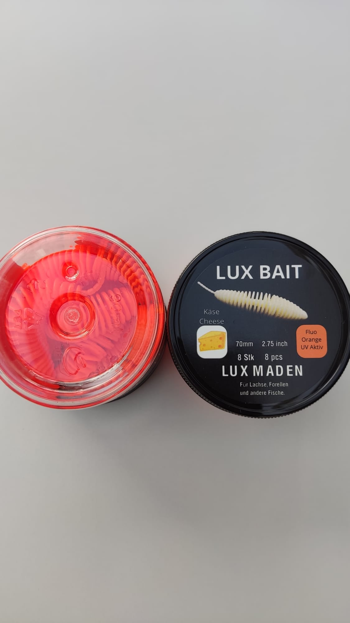 Lux Maden 70 mm – UV Softbait für Forelle & Lachs | Lux Bait