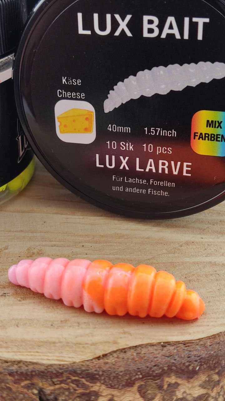 Lux Larve 40 mm – UV-Köder für Forelle & Lachs | Lux Bait