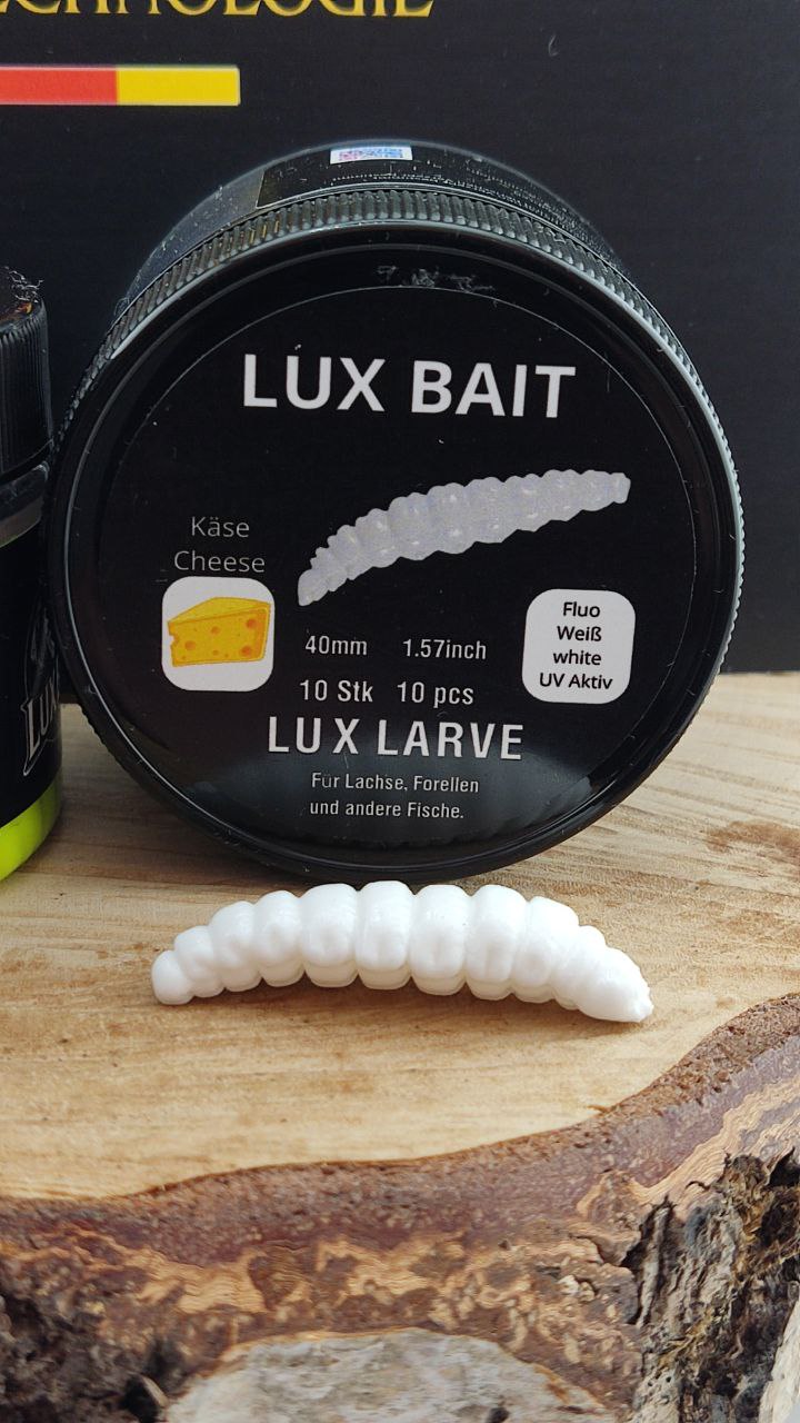Lux Larve 40 mm – UV-Köder für Forelle & Lachs | Lux Bait