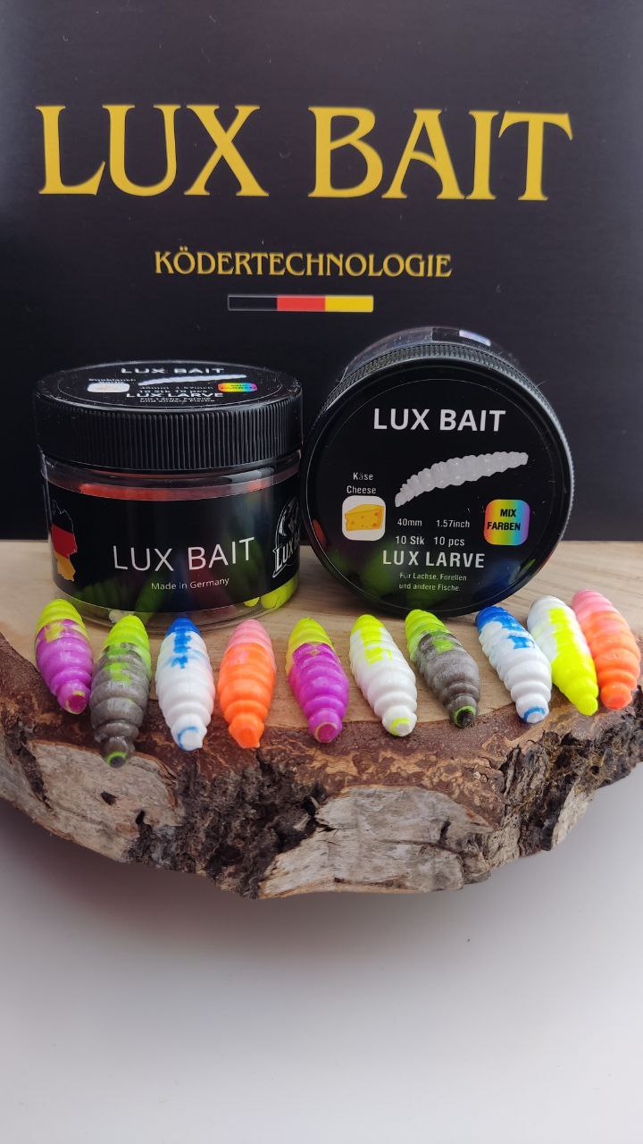 Lux Larve 40 mm – UV-Köder für Forelle & Lachs | Lux Bait