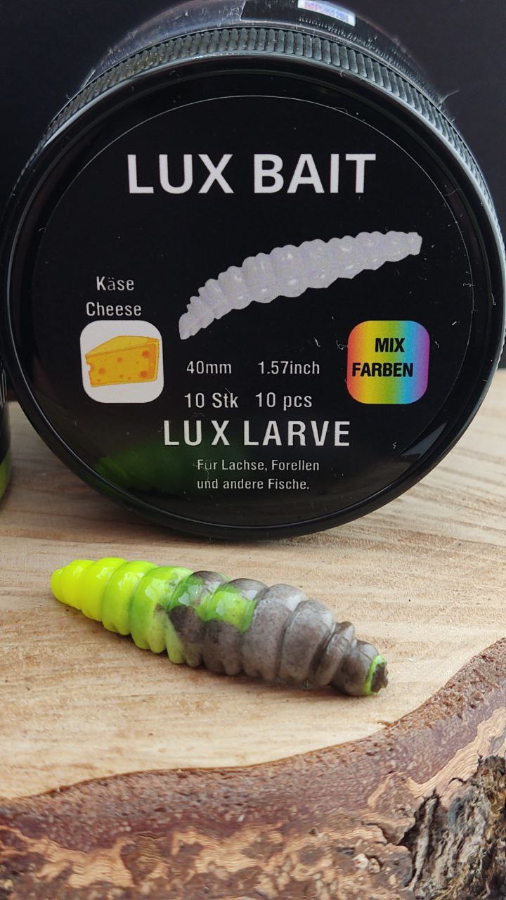 Lux Larve 40 mm – UV-Köder für Forelle & Lachs | Lux Bait