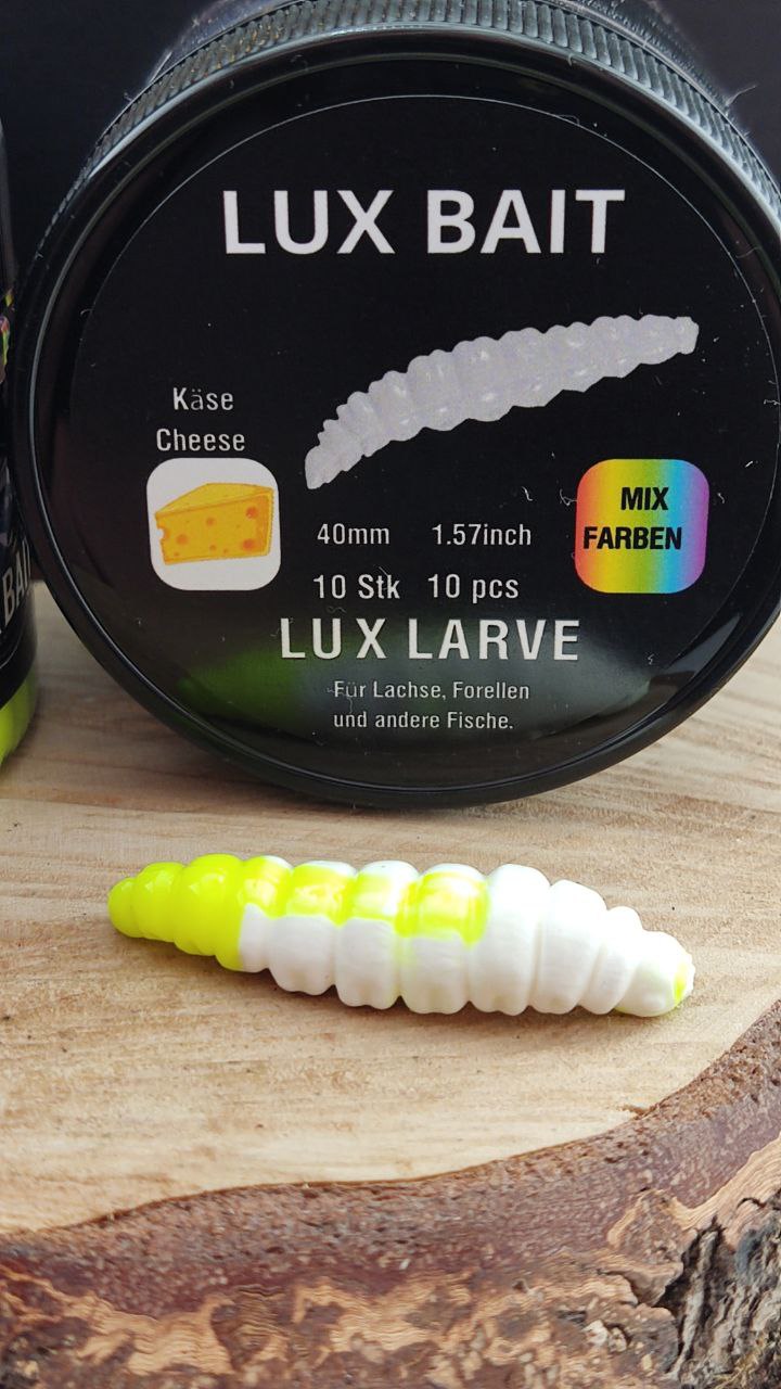 Lux Larve 40 mm – UV-Köder für Forelle & Lachs | Lux Bait