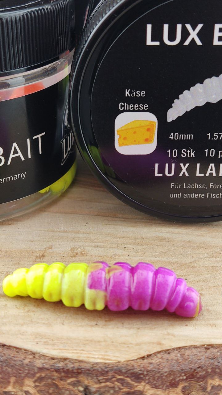 Lux Larve 40 mm – UV-Köder für Forelle & Lachs | Lux Bait